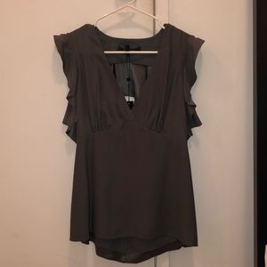 BCBGMAXAZRIZA grey silk top